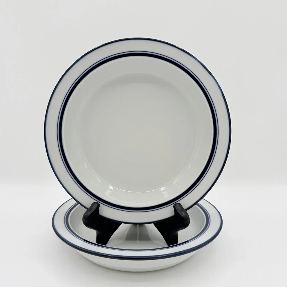 Dansk Christianshavn‎ Bistro Blue Rim Soup Bowls, Set of 2 – Japan